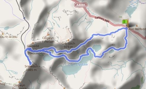 map - Snowdonia i Snowdon - walijskie Tatry Zachodnie