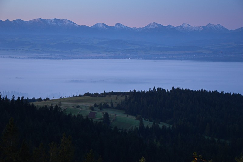 Wschód słońca nad Orawą