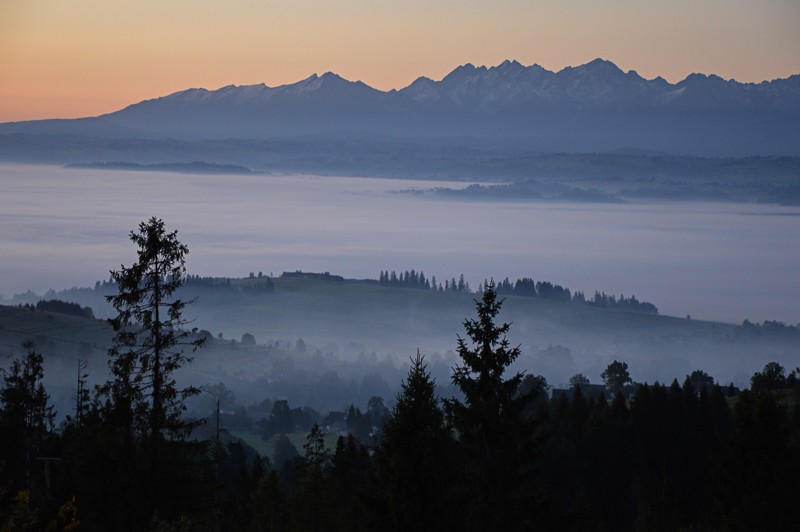 Wschód słońca nad Orawą