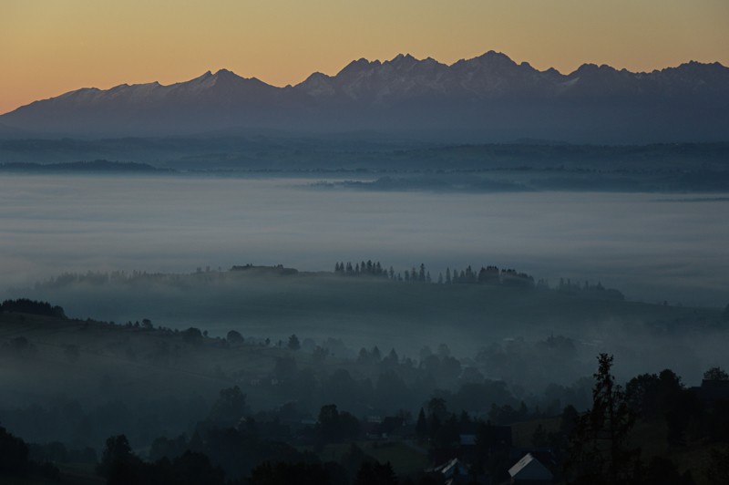 Wschód słońca nad Orawą