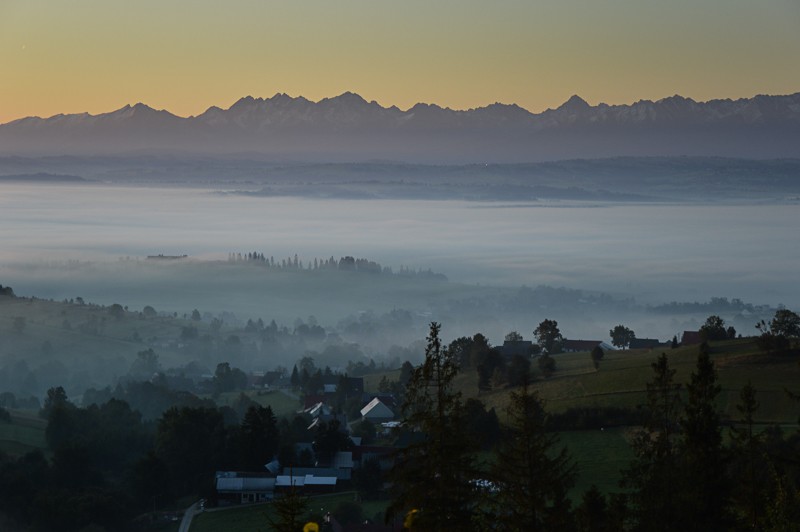 Wschód słońca nad Orawą