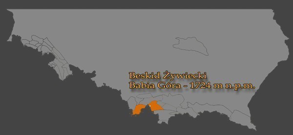 mapabeskidzywiecki - Korona Gór Polski - Babia Góra